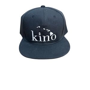 Kino - Black Snapback Hat with Flat Brim and Embroidered Design